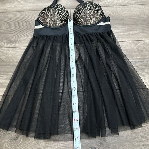 Victoria’s Secret Black Lace Babydoll‎ Slip Size 32B - Picture 7 of 8